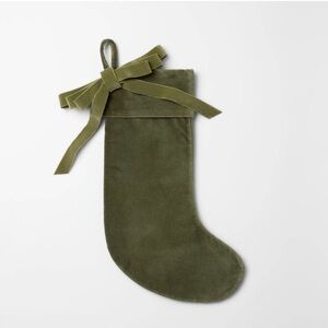 Velvet Bow Christmas Stocking Green - Threshold™ designed with Studio McGee